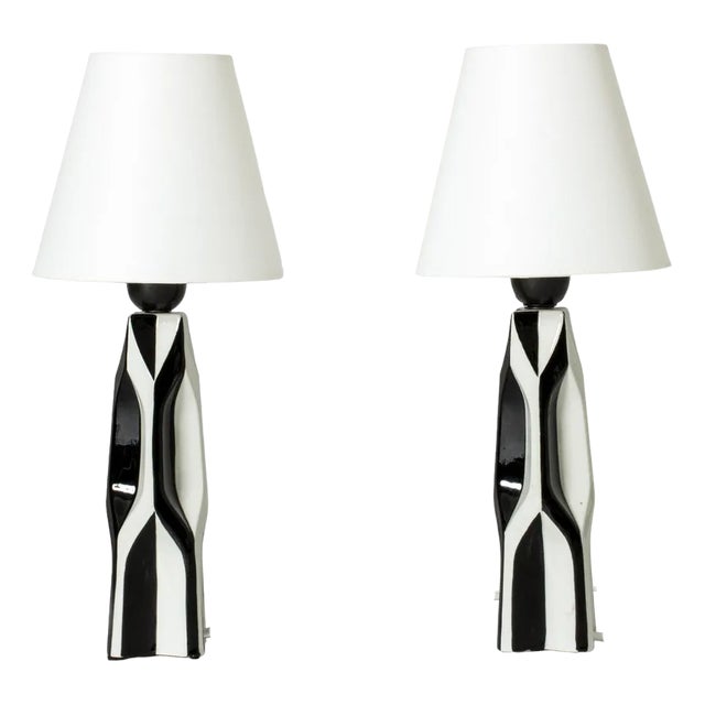 Stoneware Table Lamps by Carl-Harry Stålhane for Rörstrand, 1950s, Set of 2 For Sale