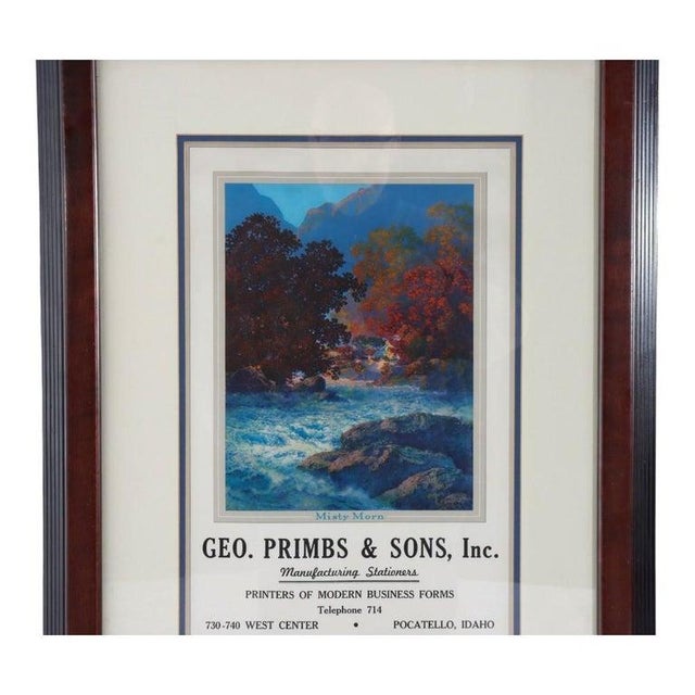 Vintage Maxfield Parrish Advertising Calendar “Misty Morning”, Framed, C1956 Measures - 31.75"H x 20.25"W x 1.75"D