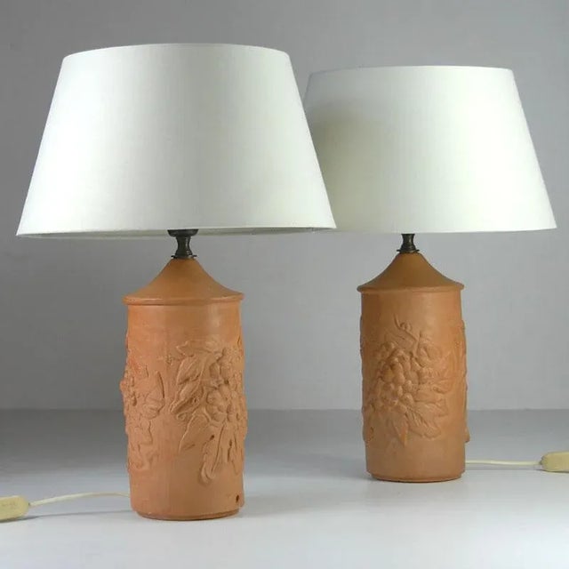 Vintage Terracotta Wine Grape Lamps, Set of 2 For Sale - Image 8 of 10