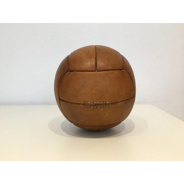 Vintage Leather 1kg Medicine Ball For Sale - Image 6 of 8