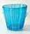 A beautiful blue Murano glass Ice bucket with White stripes and side handles blown in by hand. The piece is a handsome...