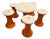 Space Age Tam Tam / Diabolo Game Table and Stools attributed to Henry Massonnet, Italy, 1970s, Set of 6 For Sale