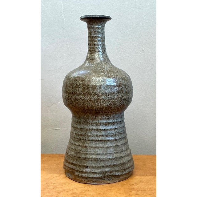 Vintage Textured Studio Pottery Vase For Sale - Image 17 of 17