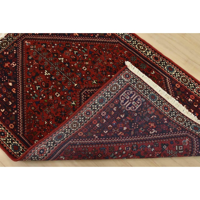 Abadeh Rug 3’5” X 4’11” Red Wool Vintage Tribal Hand-Knotted Carpet For Sale - Image 11 of 12