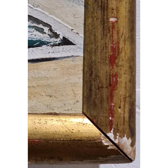 Mid 20th Century Large Aboriginal-Inspired Abstract Oil Painting on Board, Framed For Sale - Image 9 of 11