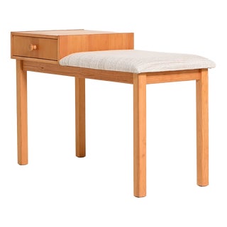 Vintage Gossip Bench in Oak, 1980s For Sale