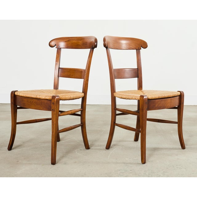 Set of Ten Country French Provincial Fruitwood Dining Chairs For Sale - Image 10 of 18