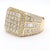 1990s 3 Carat Round & Baguette Diamond 14k Gold Mens Cluster Ring, Size 11 For Sale - Image 10 of 10