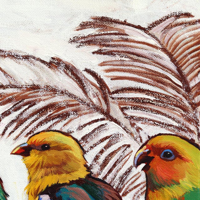 Abstract Life in Color - Abstract Colorful Vibrant Birds Oil Painting on Canvas Original Artwork by Michelle Fillmore For Sale - Image 3 of 9