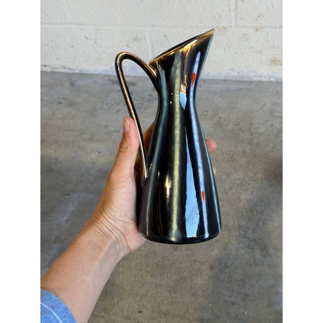 Vases and Candleholders Set of Two in Earthy Ceramic Glaze Mid-Century Modern For Sale - Image 9 of 10