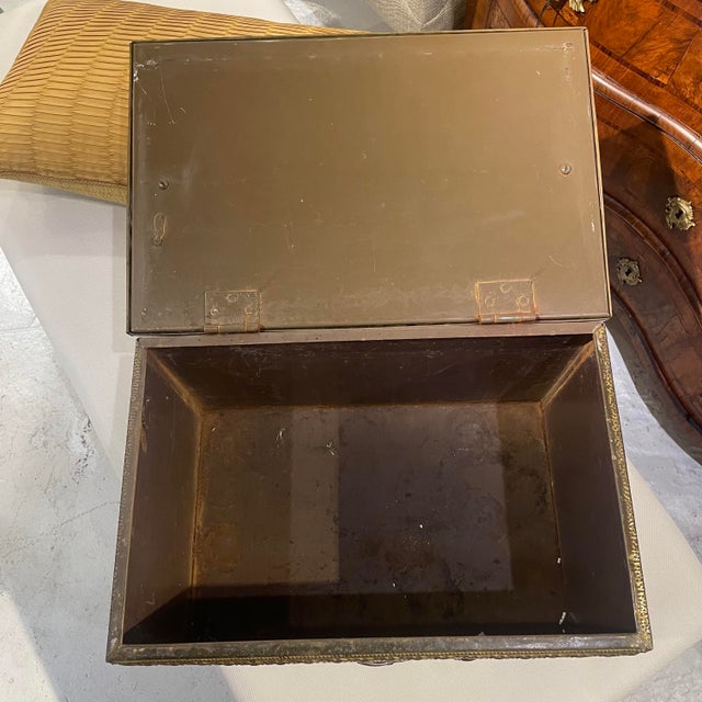 Antique 19th Century English Brass Coal Box Chairish