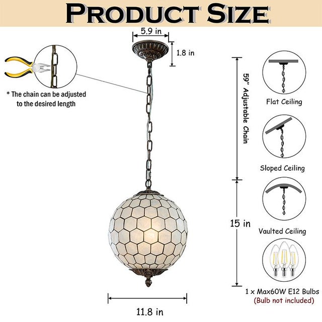 Glam up a dining room or living room with this vintage capiz shell chandelier, as a natural elements decor your home....