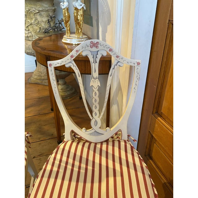Hepplewhite Set of Thirty Painted Georgian Hepplewhite Shield Back Dining Chairs For Sale - Image 3 of 7