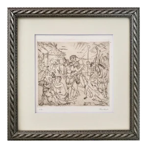 Vintage Neoclassical Etching of an Embrace by Hassler