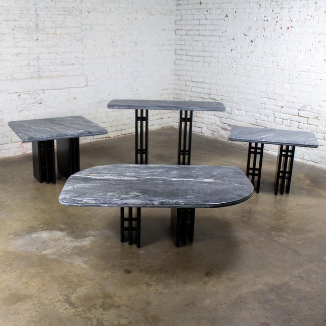 Late 20th Century Scandinavian Post Modern End or Side Table Marble Rectangle Top by Bendixen Designs Made in Denmark For Sale - Image 17 of 18