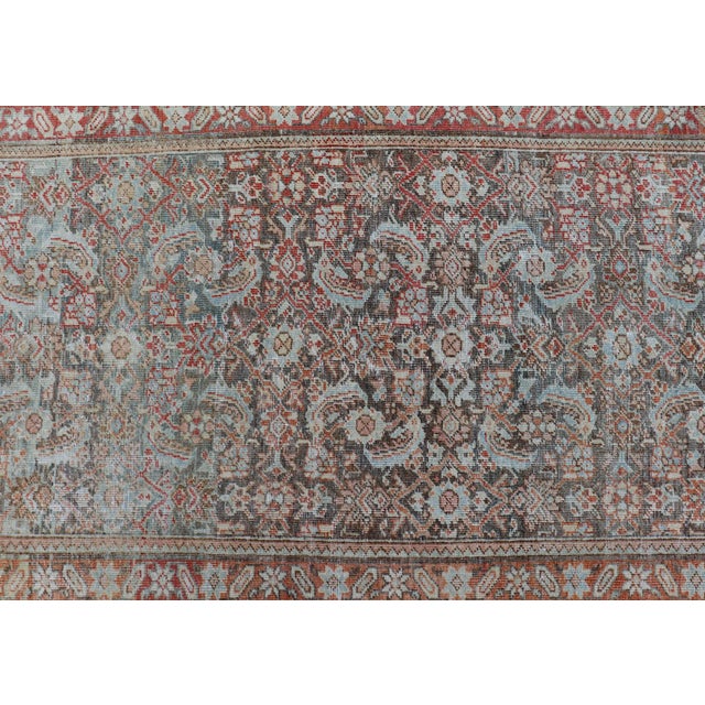Antique Hand-Knotted Persian Hamadan Runner With Large Medallion Design 2'10 X 12'10 For Sale - Image 13 of 15