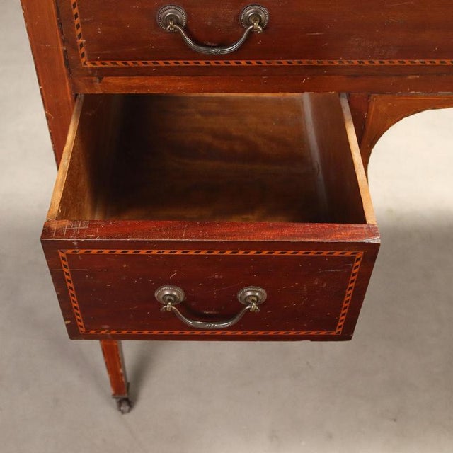Wood 20th Century English Desk with Maple Details For Sale - Image 7 of 11