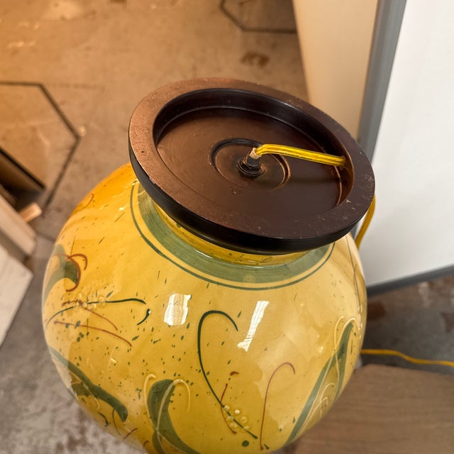 Late 20th Century Botanical Ceramic Ginger Jar Table Lamps - a Pair For Sale - Image 10 of 12