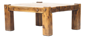 Mid-Century Brutalist Rustic Coffee Table in Oak