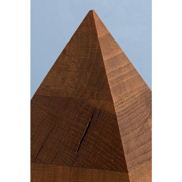 Wood Mid-Century Pyramid in Oak For Sale - Image 7 of 9