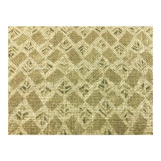 1.5 Yard Brook Perdigon Textiles Native Whisper Beige Grey Taupe Neutral Hand Printed Belgian Linen Fabric For Sale