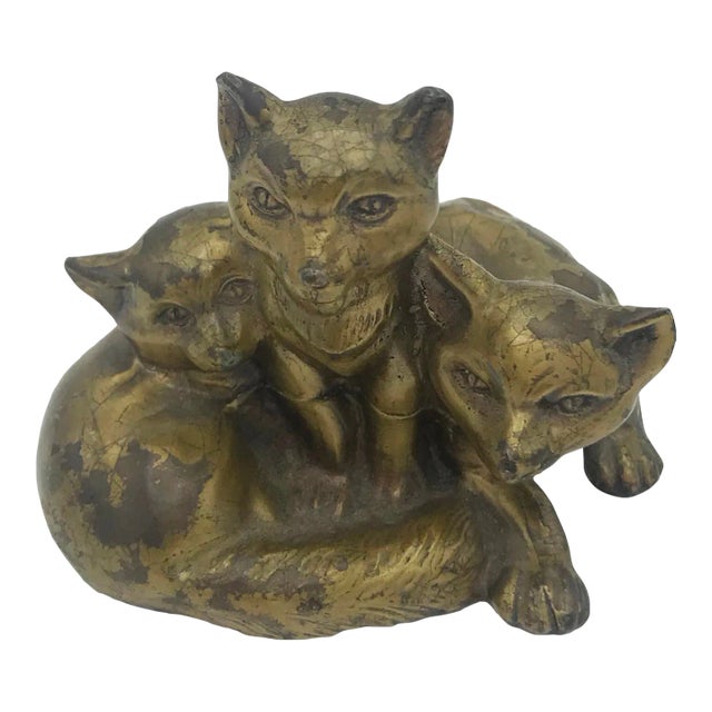 Brass Fox Cub Paper Weight* For Sale