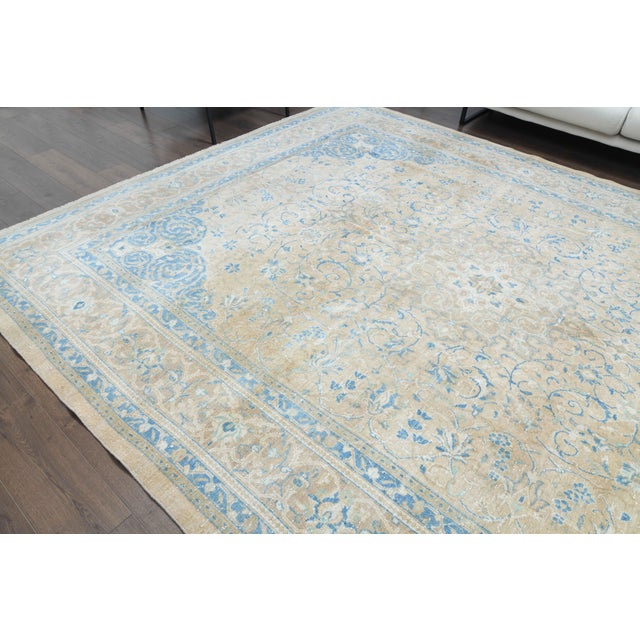 Textile 1960s Vintage Persian Handmade Wool Cotton Brown Area Rug For Sale - Image 7 of 11