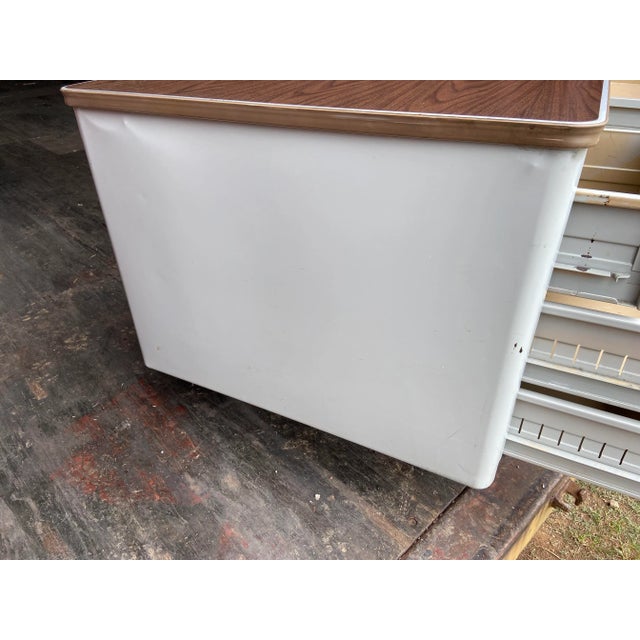 1970s Vintage Mid Century Modern Metal Tanker Desk For Sale - Image 9 of 12