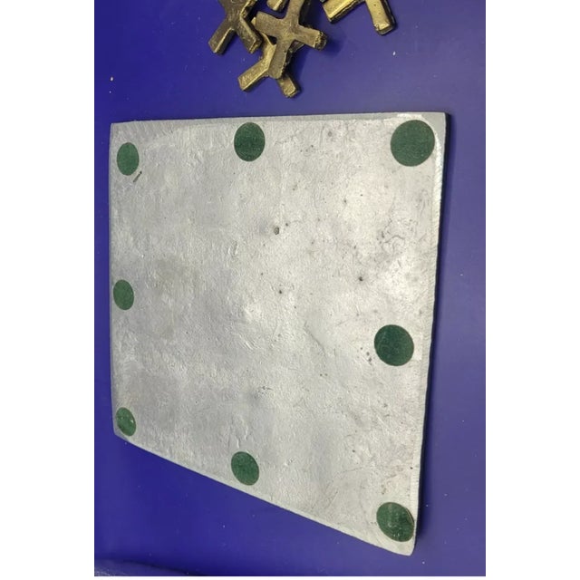 Mid-Century Modern Vintage MCM Brass & Aluminum Tic Tac Toe Game For Sale - Image 3 of 4