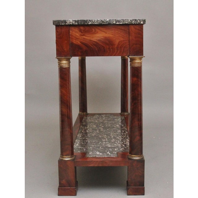19th Century Marble Top Mahogany Console Table, 1880 For Sale - Image 6 of 18