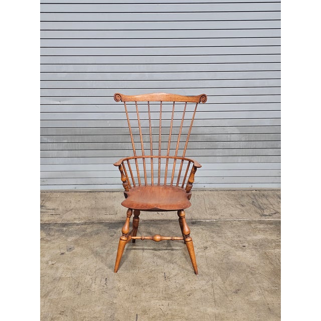 Store Item: Warren Chair Company Fan Back Windsor Arm Chair Bench Made Rhode Island Description: 18th century style...