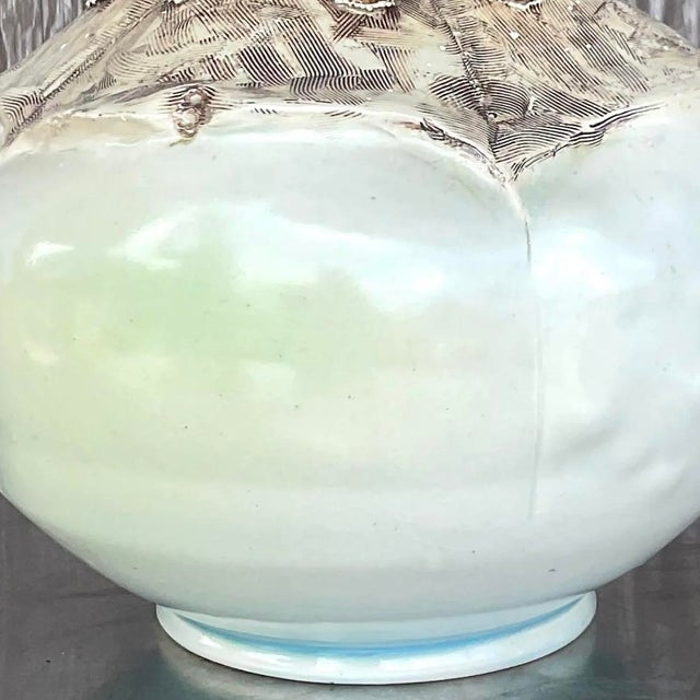 Vintage Boho Signed Studio Pottery Vase For Sale - Image 10 of 13