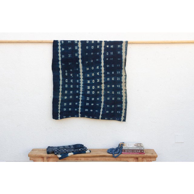 Imopti Market Indigo Mud Cloth Throw For Sale In Los Angeles - Image 6 of 6