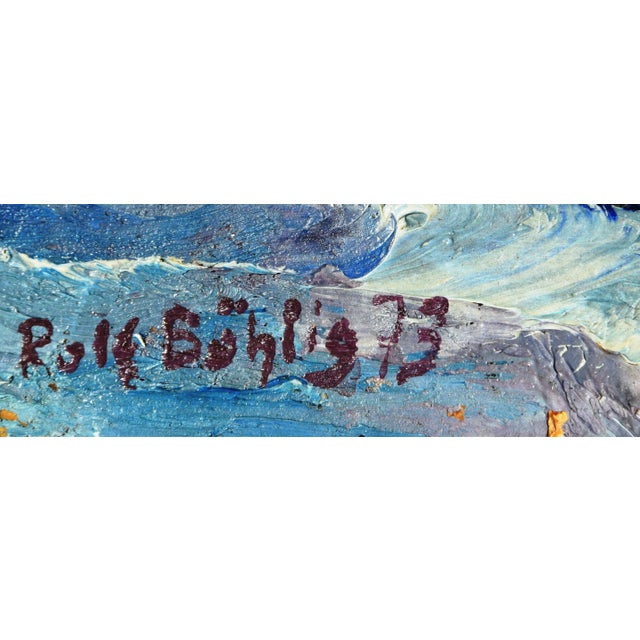Rolf Böhlig 1904 Hamburg – 1979 ibid. North German townscape/village view by a river Signed and dated lower left (1973)...