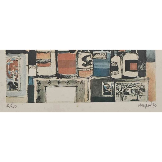 Still life is a lithograph realized by Giuseppe Megna in 1979. 39x54 cm. Edition numbered 12/100. Hand-signed in pencil in...