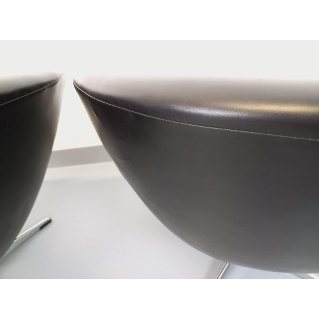 Vintage Scandinavian Swivel Chairs in Imitation Leather and Chrome, 1970s, Set of 2 For Sale - Image 17 of 18