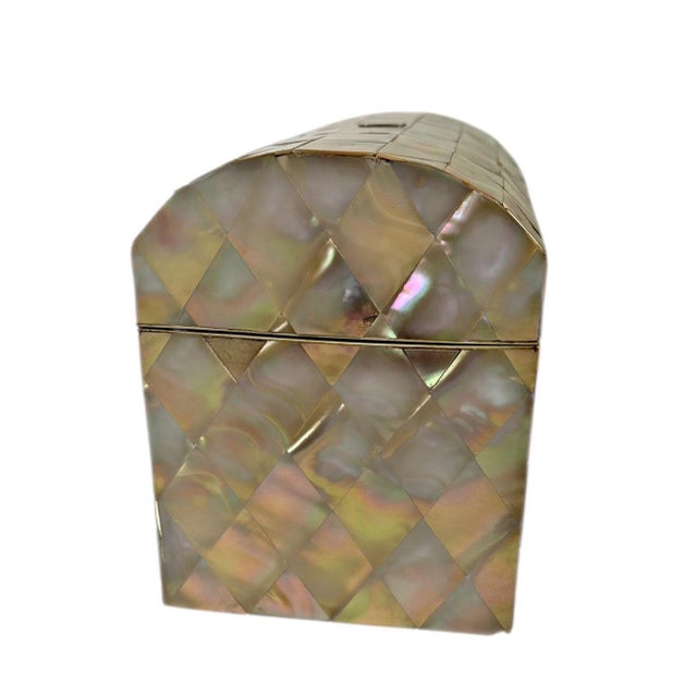 Late 19th Century Late 19th Century Victorian Mother of Pearl Letter Box With Dome Top For Sale - Image 5 of 7
