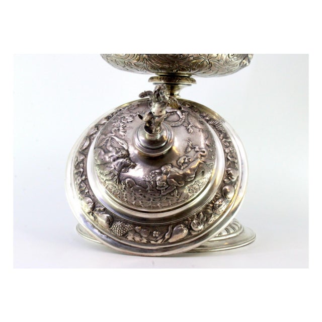 Silver Urn with Engravings and Reliefs For Sale - Image 11 of 12