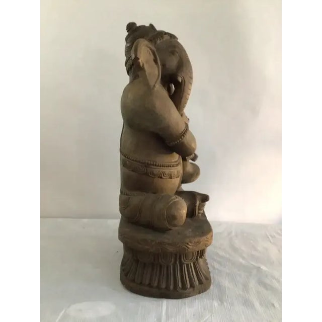1960s Hand Carved Thailand Elephant Playing a Horn For Sale - Image 4 of 11