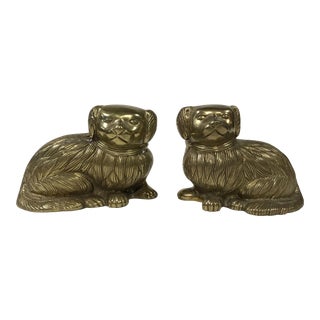 Brass Spaniel Dog Bookends, Pair For Sale