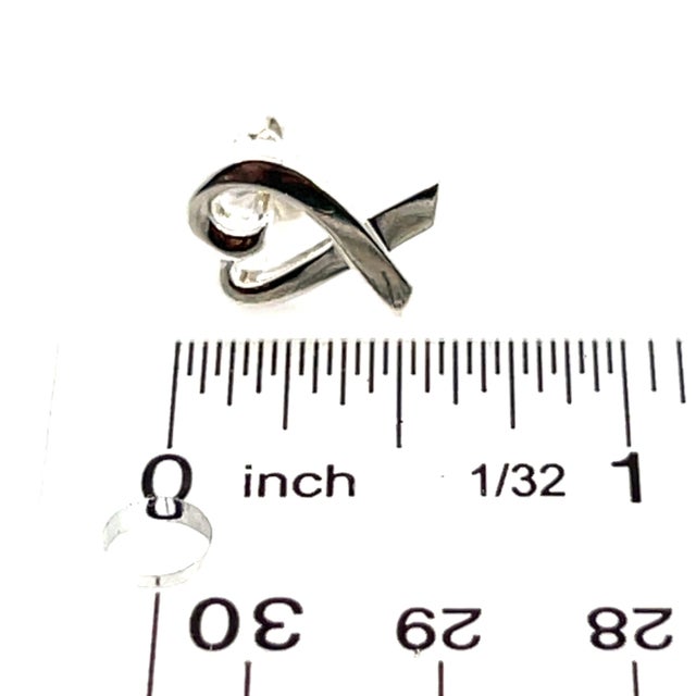 Late 20th Century Tiffany & Co Estate Heart Pierced Earrings by Paloma Picasso Sterling Silver, A Pair For Sale - Image 12 of 12