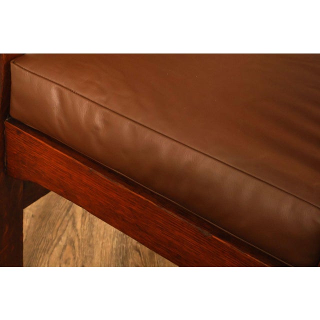 Brown Michigan Chair Company Arts And Crafts Oak Armchair For Sale - Image 8 of 18