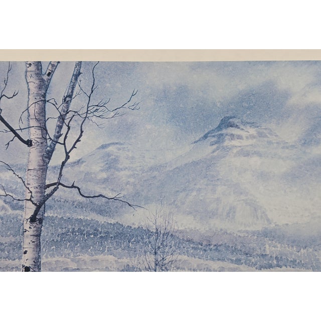 Late 20th Century Late 20th Century Signed Limited Edition Native American Winter Landscape Panorama by Mark Silversmith, Framed & Matted For Sale - Image 5 of 17