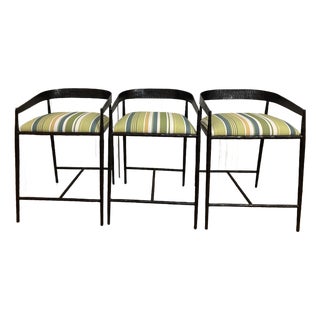 Custom Iron Stools — Set of 3 For Sale