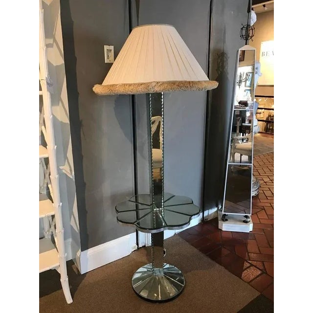 Mid 20th Century Art Deco Mirrored Floor Lamp For Sale In Greensboro - Image 6 of 8