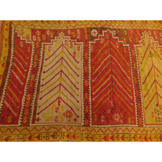 Turkish Antique Oushak Saf Prayer Rug 3'2"x 6'10" For Sale - Image 3 of 13