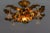 Italian Hollywood Regency Gilt Metal and Glass Flower Ceiling Light, 1970s For Sale - Image 11 of 18