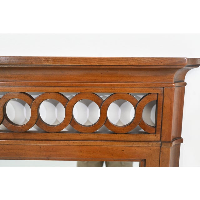 Kindel Neoclassical Regency Style Cherry Wood Wall Mirror With Pierced Gallery For Sale In South Bend - Image 6 of 13