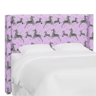 Red from Scalamandre crafted by Cloth & Company Hudson Cal. King Headboard, Purple Animal Print For Sale