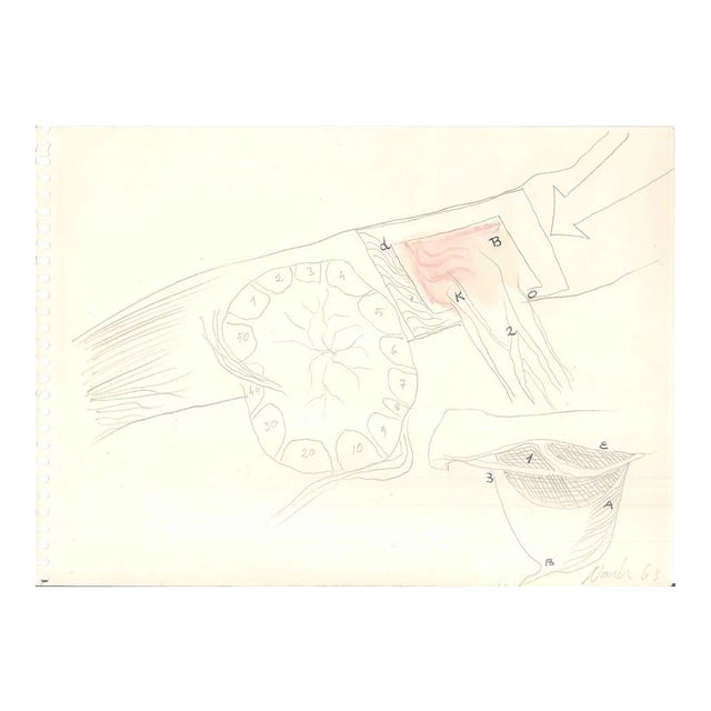 Composition, 1963 - Original Mixed Media by Gastone Novelli - 1963 1963 For Sale